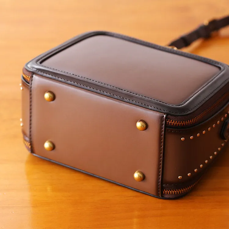 Women Genuine Leather Crossbody Bags Cube Bag Shoulder Bag Purses