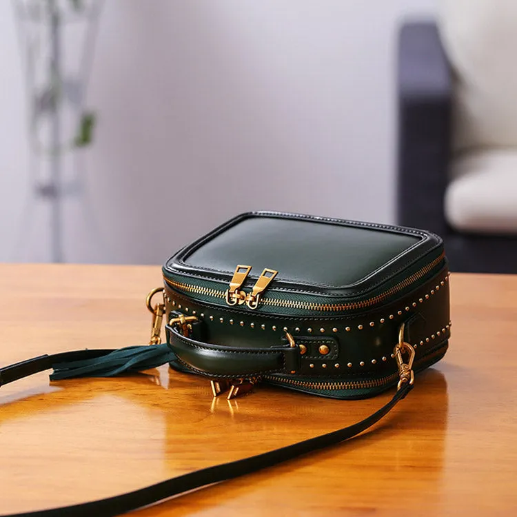 Women Genuine Leather Crossbody Bags Cube Bag Shoulder Bag Purses