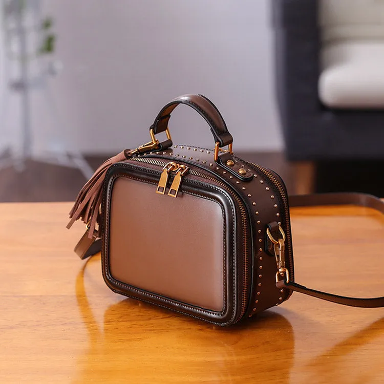 Women Genuine Leather Crossbody Bags Cube Bag Shoulder Bag Purses