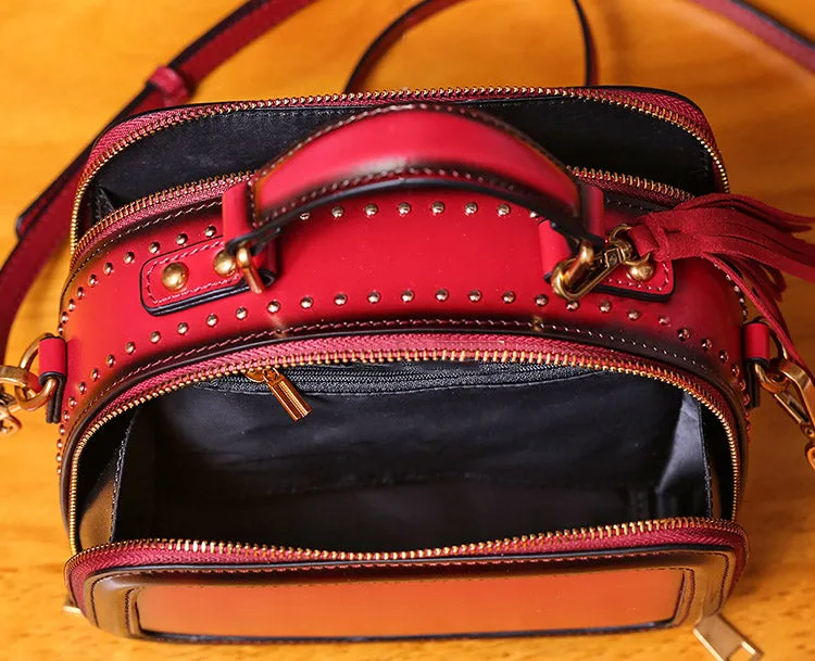 Women Genuine Leather Crossbody Bags Cube Bag Shoulder Bag Purses