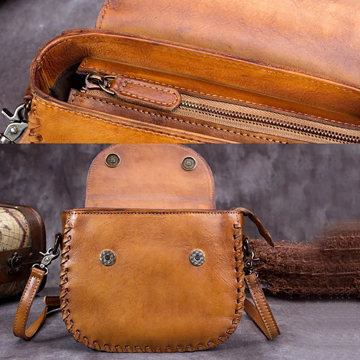 Womens Brown Leather Crossbody Bags Small Shoulder Bag for Women