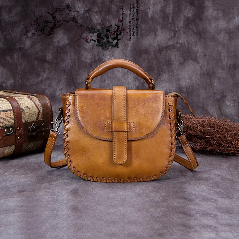 Womens Brown Leather Crossbody Bags Small Shoulder Bag for Women