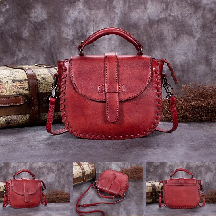 Womens Brown Leather Crossbody Bags Small Shoulder Bag for Women