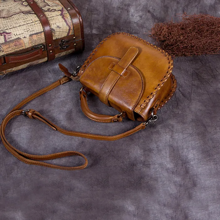 Womens Brown Leather Crossbody Bags Small Shoulder Bag for Women