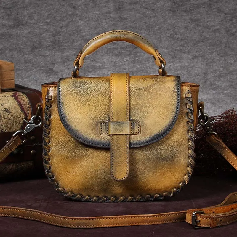 Womens Brown Leather Crossbody Bags Small Shoulder Bag for Women