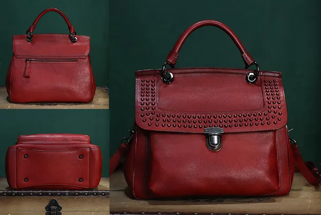 Womens Everyday Handbag Brown Leather Crossbody Bag