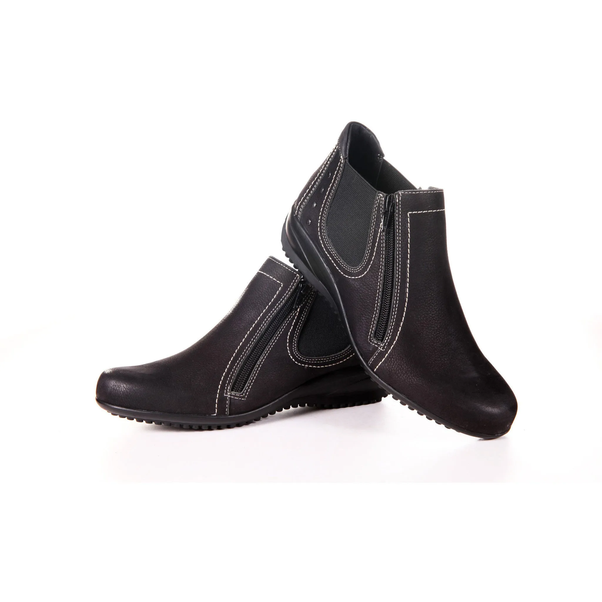 Women's Nubuck Samia Original Leather Black Boots by ENAAF #CRSC2009BLK