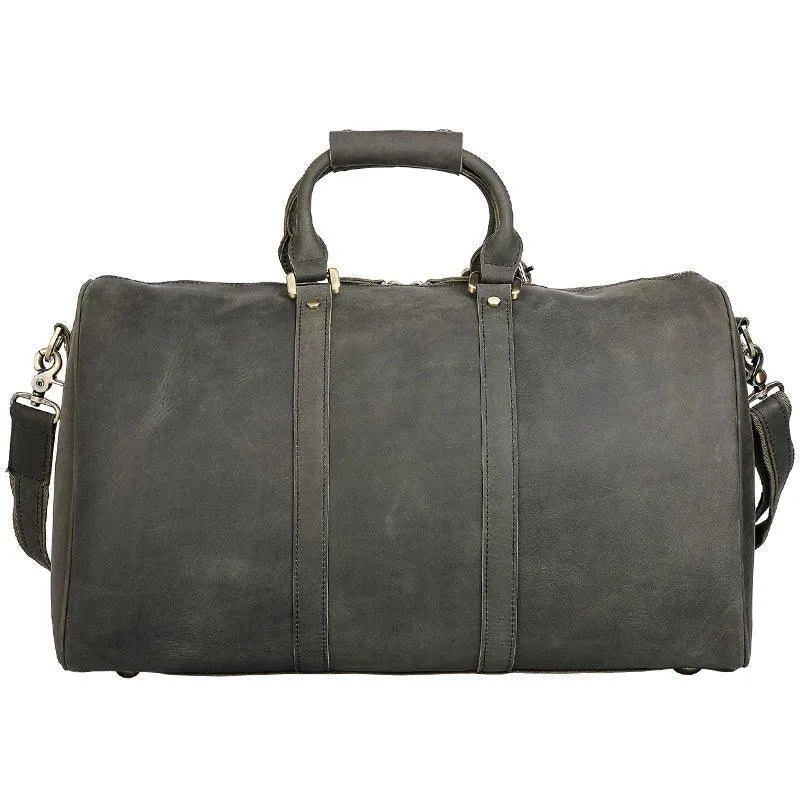 Woosir Handmade Full Grain Leather Duffle Bag Army Green