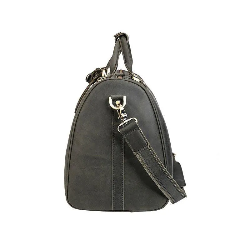 Woosir Handmade Full Grain Leather Duffle Bag Army Green