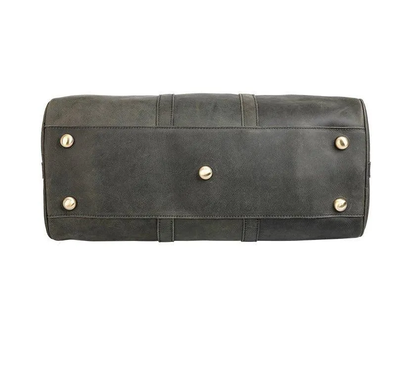 Woosir Handmade Full Grain Leather Duffle Bag Army Green