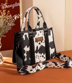 Wrangler Cow Print Concealed Carry Tote/Crossbody - Black