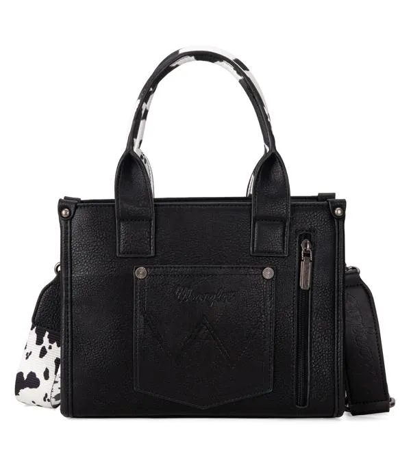 Wrangler Cow Print Concealed Carry Tote/Crossbody - Black