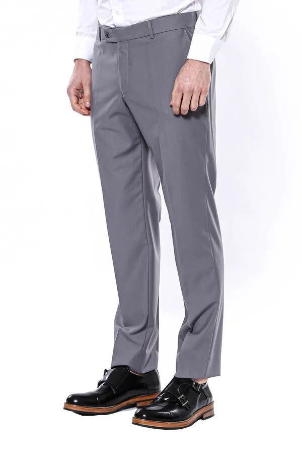 WSS Plain Grey Men Trousers  - Singen
