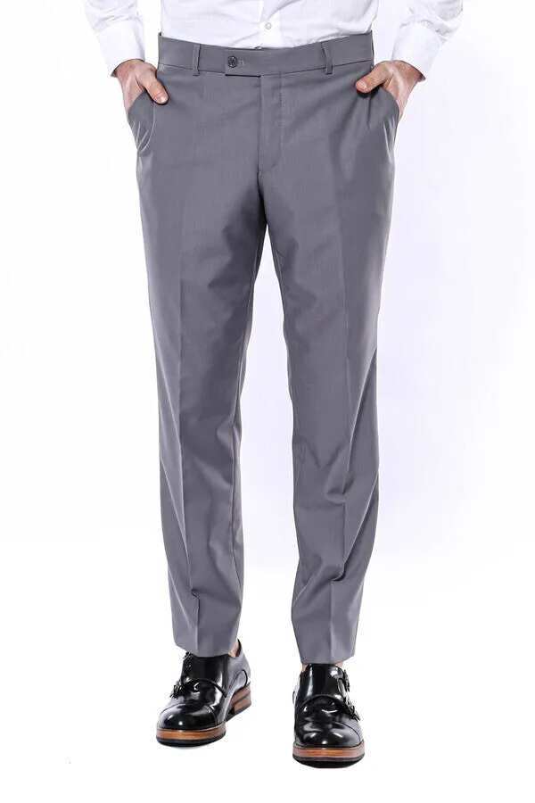 WSS Plain Grey Men Trousers  - Singen